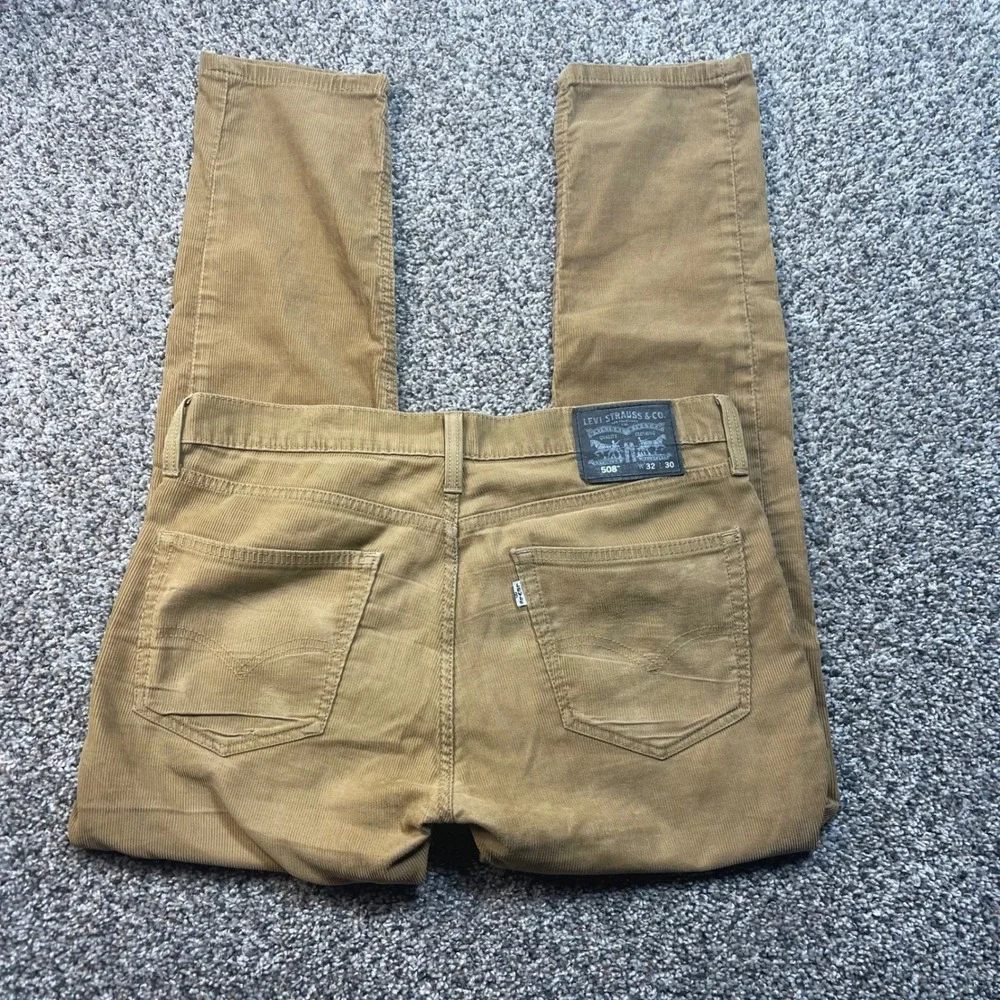 Levis 508 Men's 34x30 Regular Taper Corduroy Pants Tan Khaki Cords 508-0338